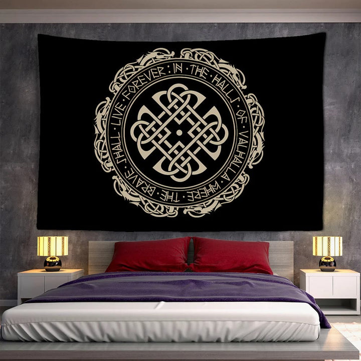 WorldNorse Mjolnir Yggdrasil Rune Tapestry