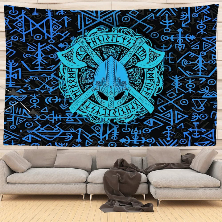 WorldNorse Mjolnir Yggdrasil Vegvisir Tapestry