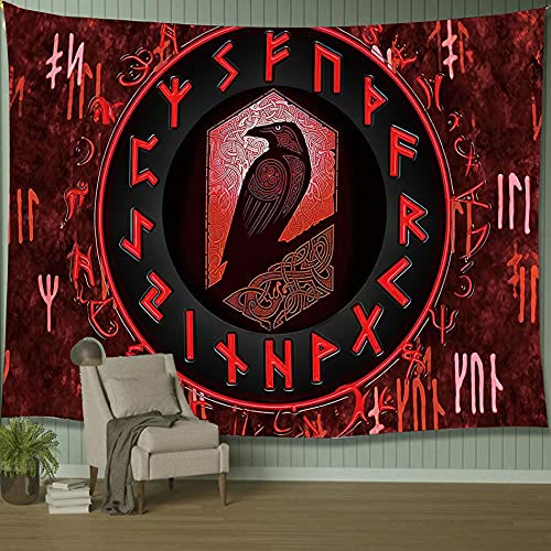 WorldNorse Viking Raven Rune Tapestry