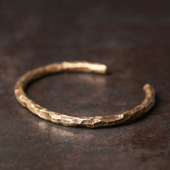 WorldNorse Vintage Hammered Copper Cuff Open-Ended Bracelet