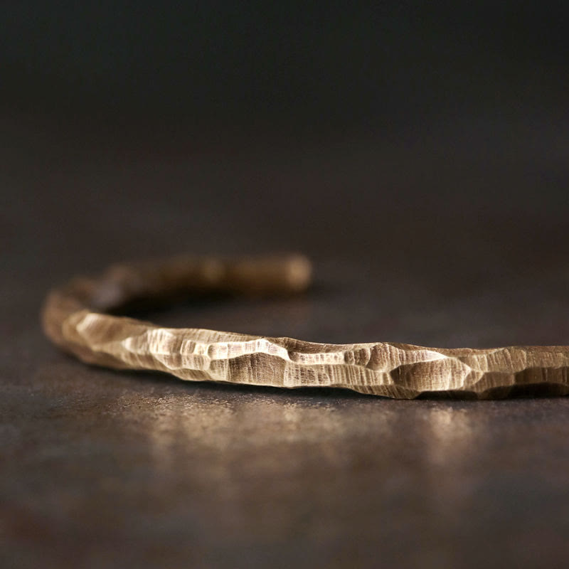 WorldNorse Vintage Hammered Copper Cuff Open-Ended Bracelet