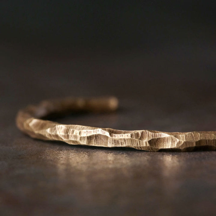 WorldNorse Vintage Hammered Copper Cuff Open-Ended Bracelet