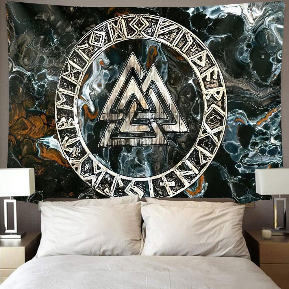 WorldNorse Viking Valknut Raven Tapestry