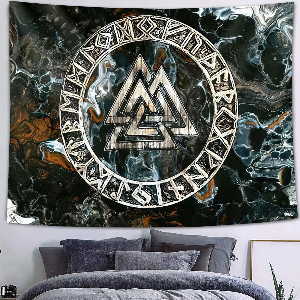 WorldNorse Viking Valknut Raven Tapestry