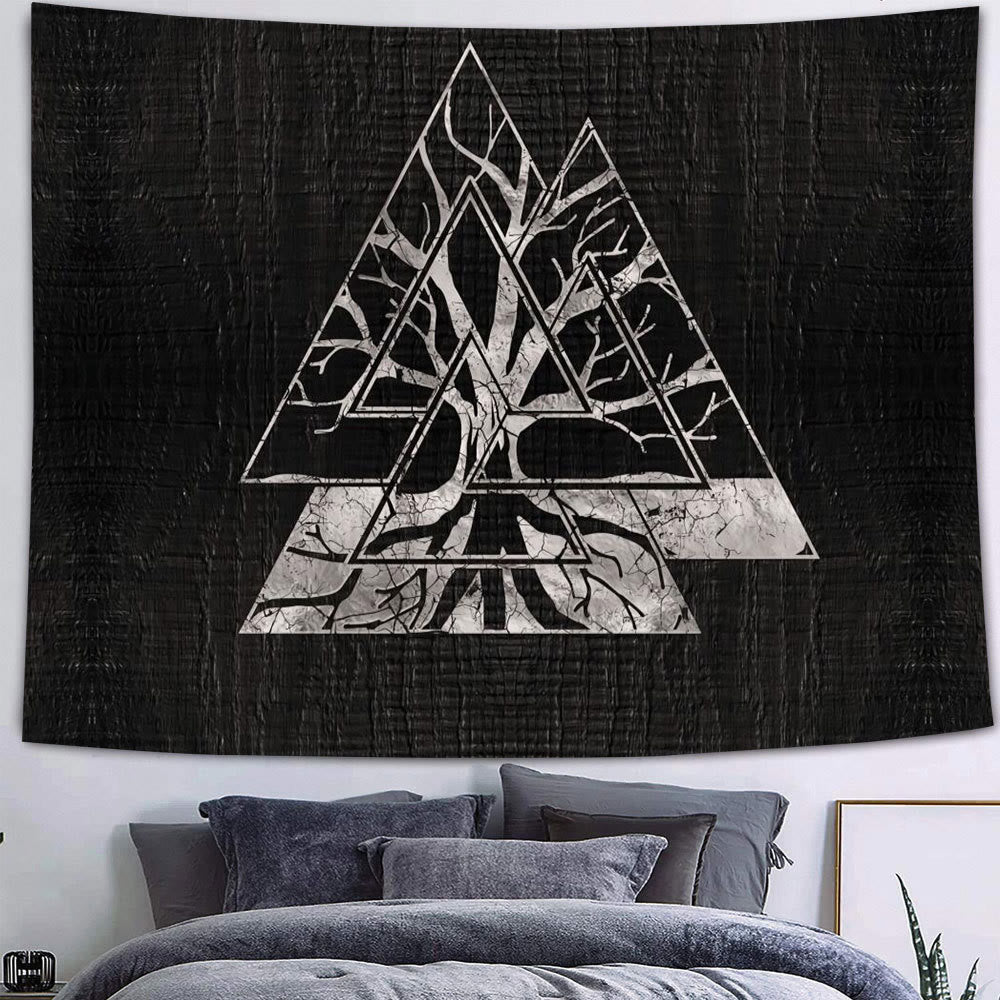 WorldNorse Viking Valknut Raven Tapestry