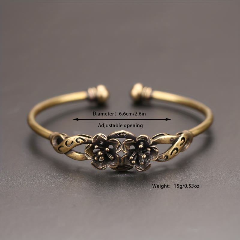 FREE Today: Copper Vintage Flower Open Cuff Bracelet