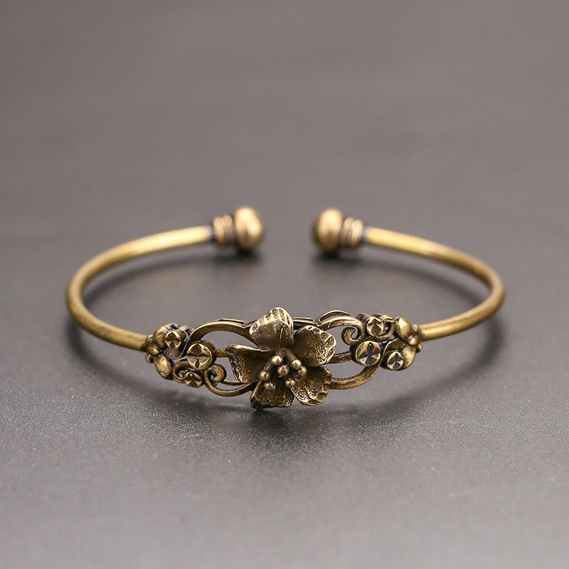 FREE Today: Copper Vintage Flower Open Cuff Bracelet