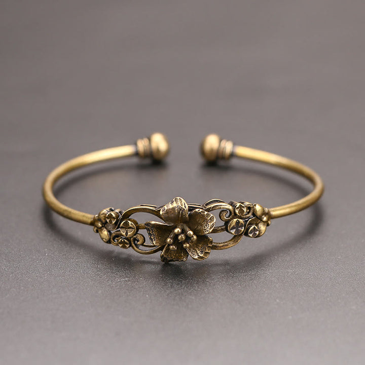 FREE Today: Copper Vintage Flower Open Cuff Bracelet