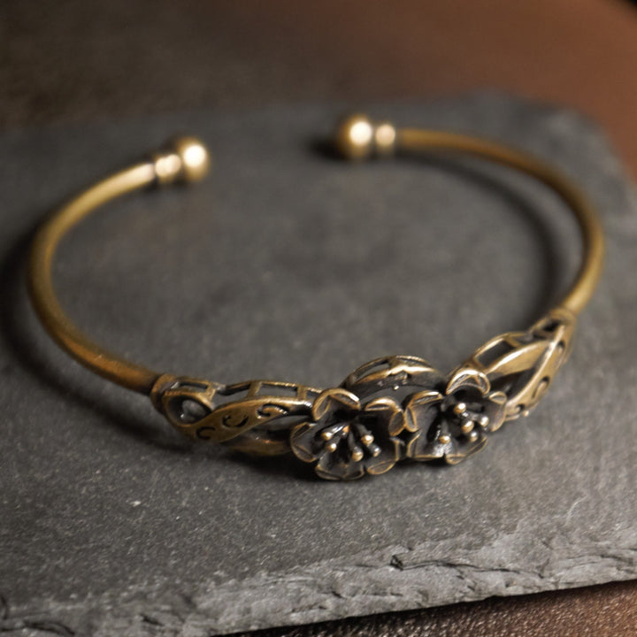 FREE Today: Copper Vintage Flower Open Cuff Bracelet