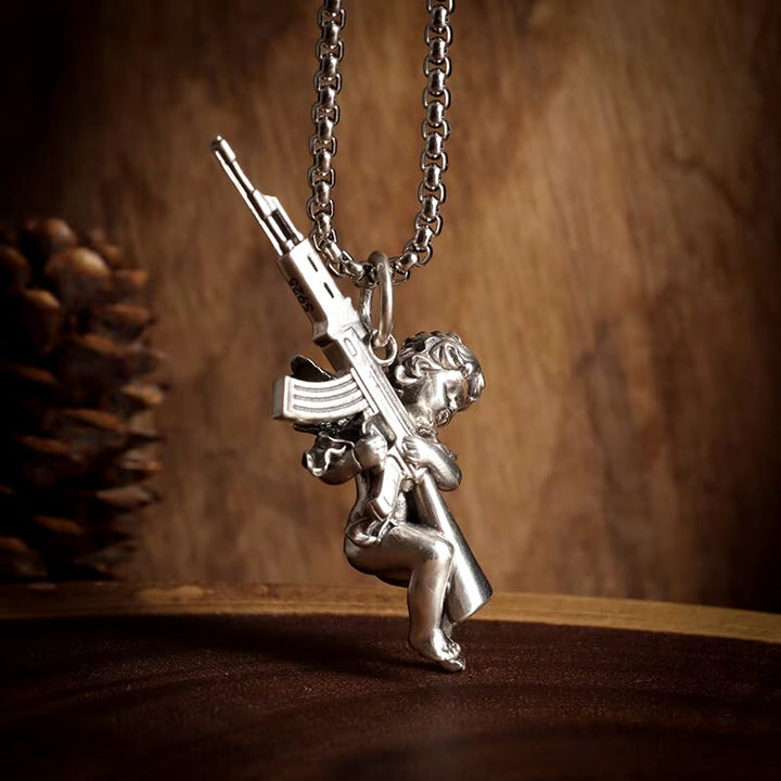 FREE Today: Angel Cupid Machine Gun Necklace