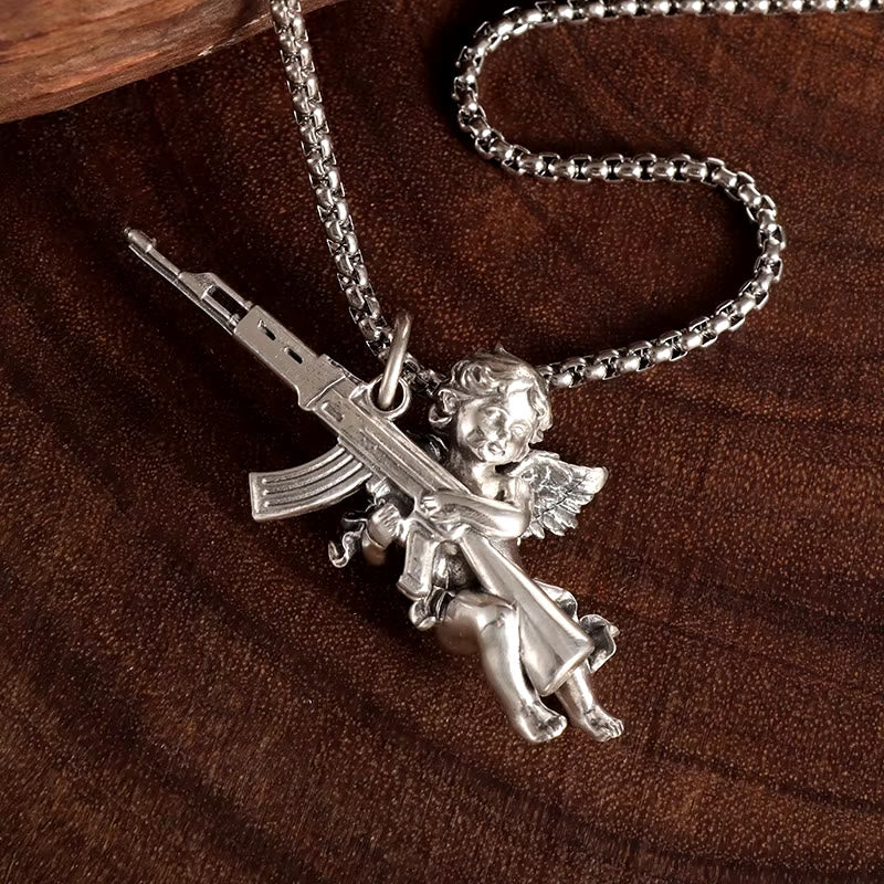 FREE Today: Angel Cupid Machine Gun Necklace