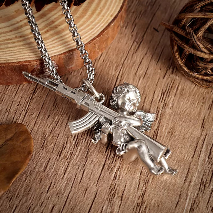 FREE Today: Angel Cupid Machine Gun Necklace