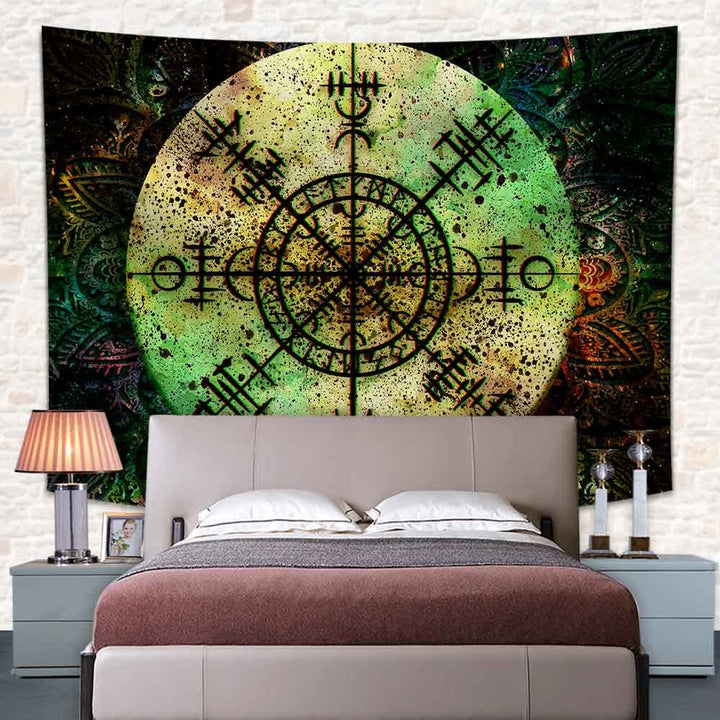 WorldNorse Helm Of Awe Rune Tapestry