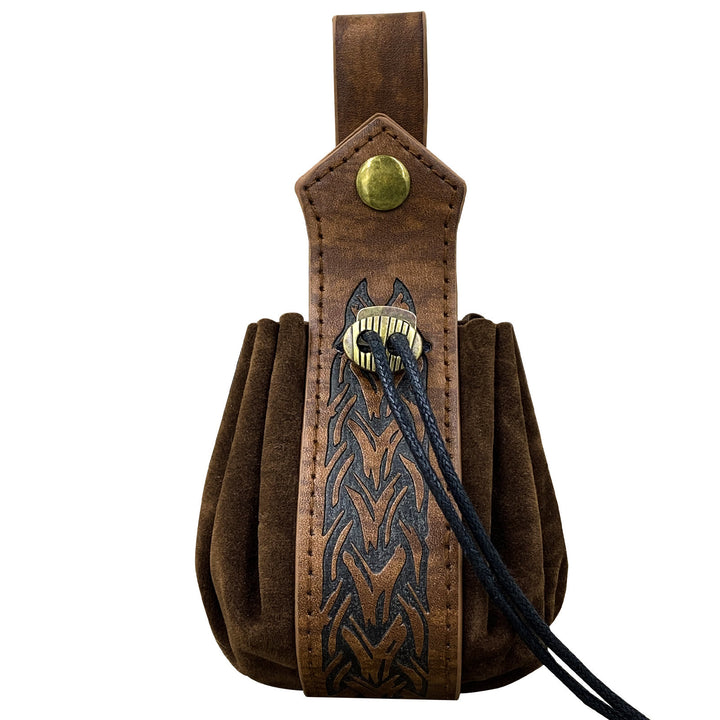 FREE Today: Viking Leather Vegvisir and Dragon Pouch Bag - Bone Knot - Brown - image 30