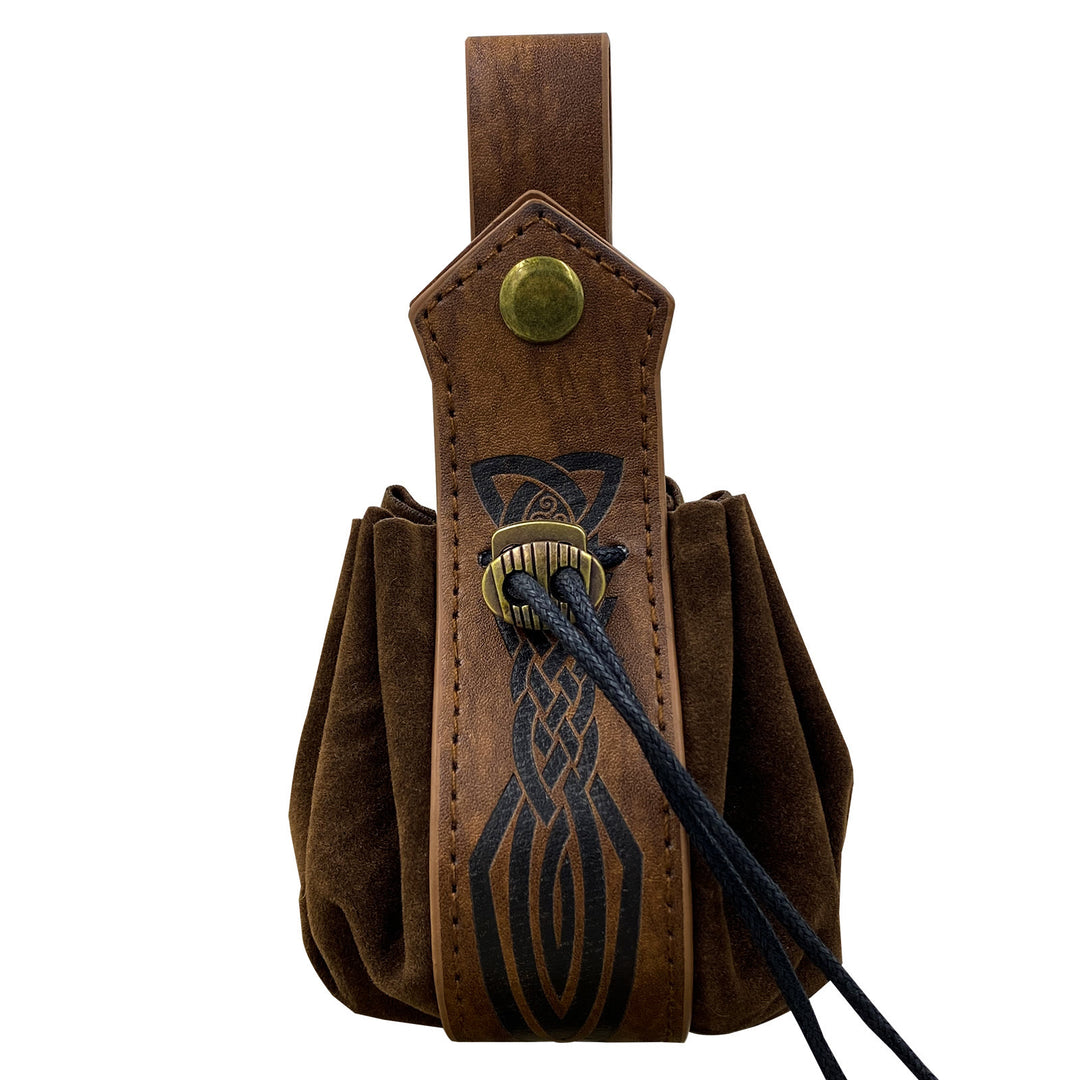 FREE Today: Viking Leather Vegvisir and Dragon Pouch Bag - Sword Knot - Brown - image 26
