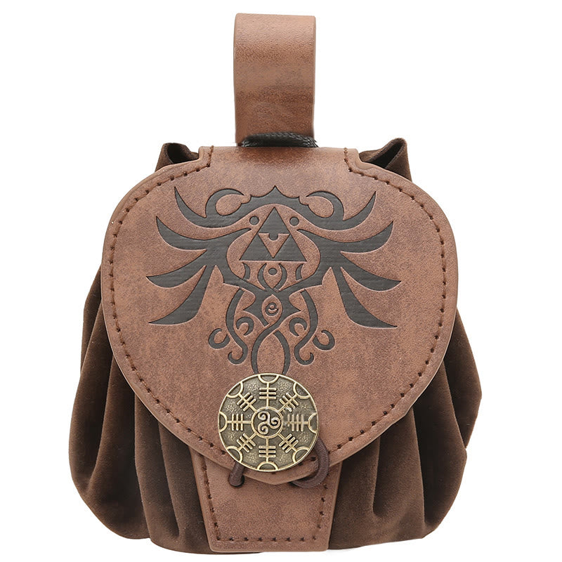 FREE Today: Viking Leather Vegvisir and Dragon Pouch Bag - Raven - Brown - image 32