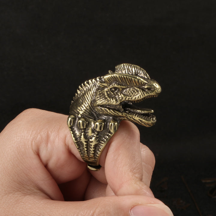 WorldNorse Warcraft Tyrannosaurus Dragon Head Ring - Double Crown Dragon - image 6