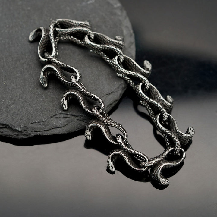 WorldNorse Gothic Snake Head Bracelet