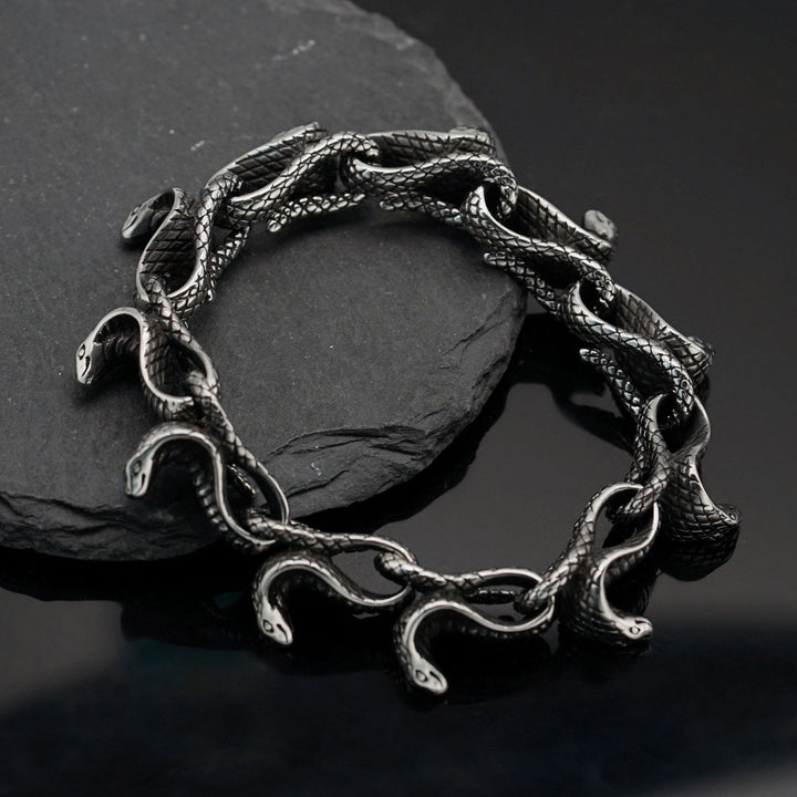 WorldNorse Gothic Snake Head Bracelet