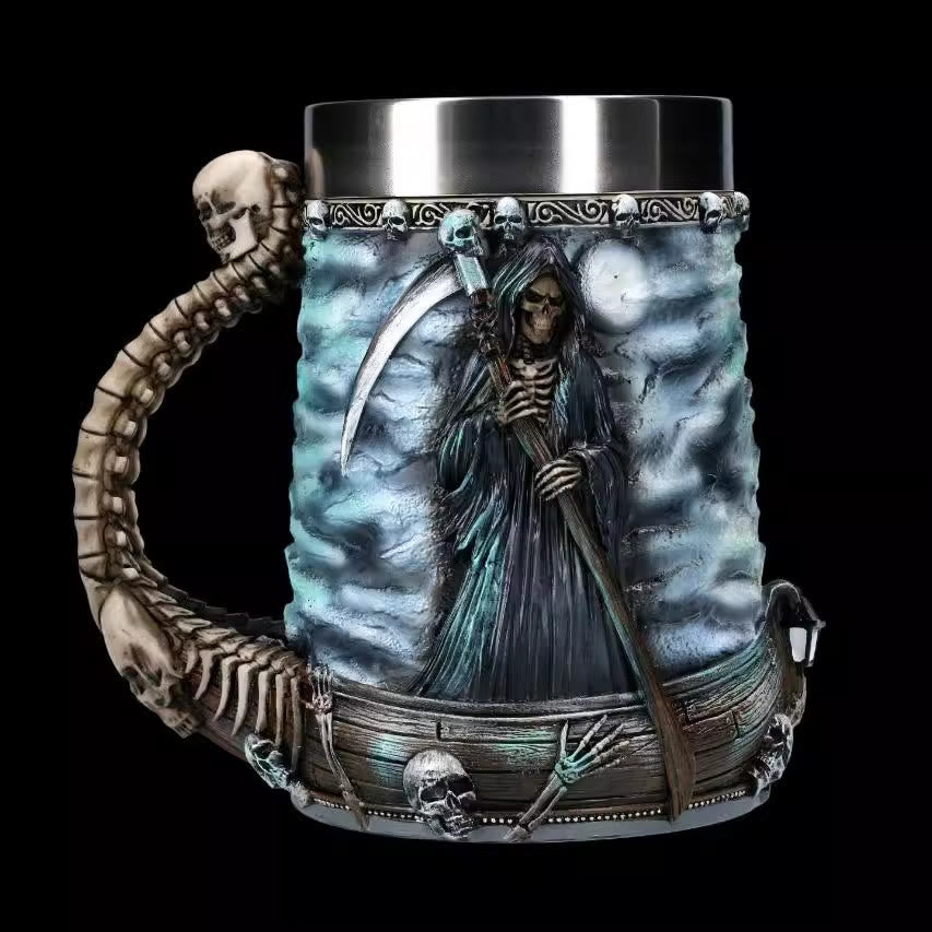 WorldNorse Grim Reaper Skull Mug