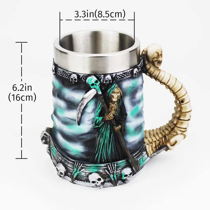 WorldNorse Grim Reaper Skull Mug