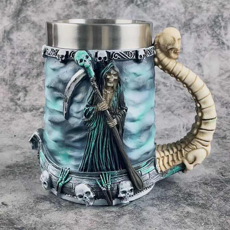 WorldNorse Grim Reaper Skull Mug