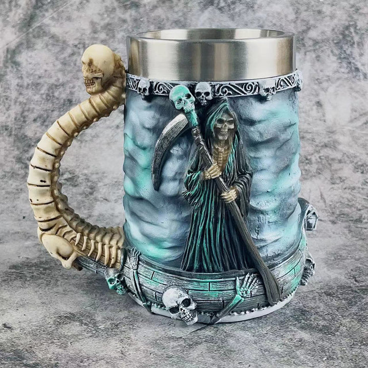 WorldNorse Grim Reaper Skull Mug