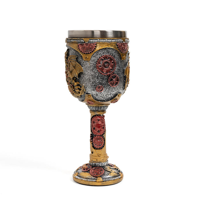 WorldNorse Steampunk Dragon Statue Goblet