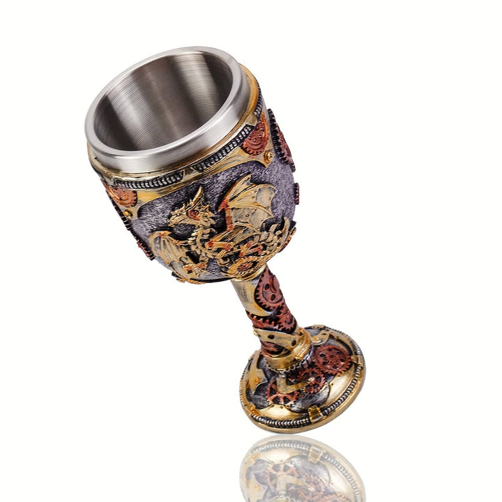 WorldNorse Steampunk Dragon Statue Goblet