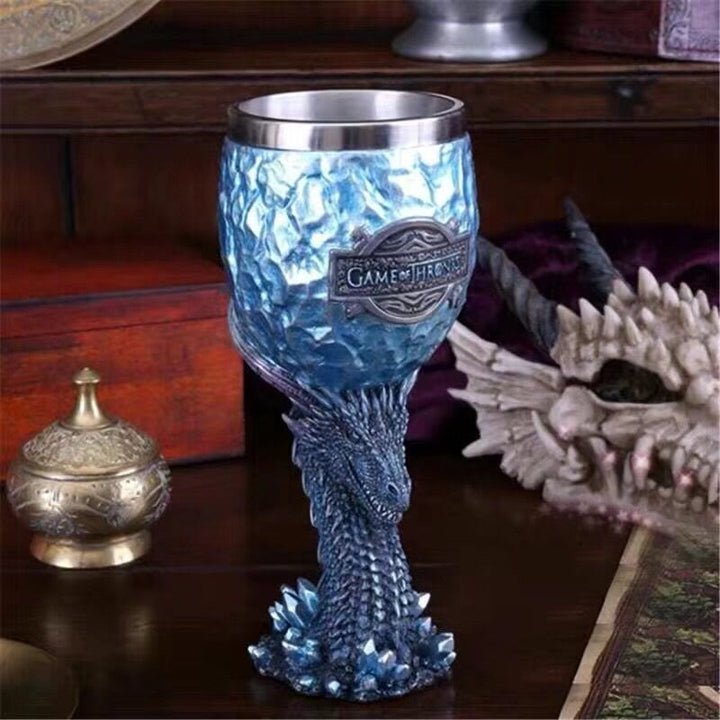 WorldNorse Blue Dragon Wine Glass Goblet