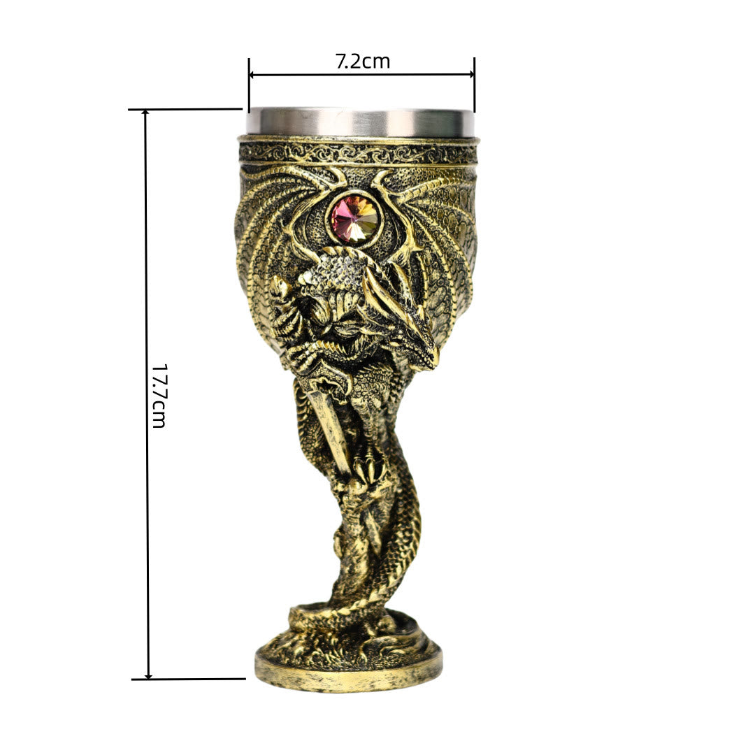 WorldNorse Medieval Mythology Dragon Hold Sword Goblet