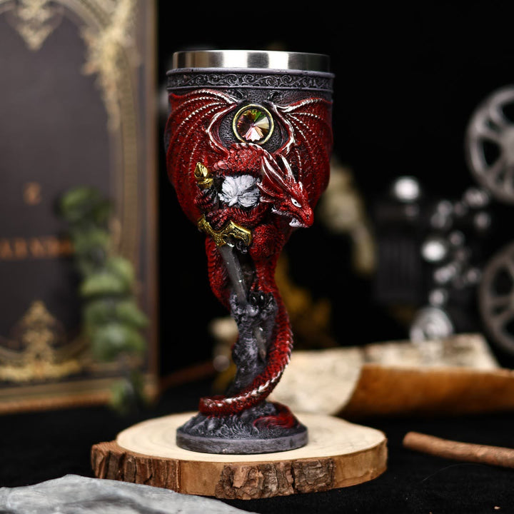 WorldNorse Medieval Mythology Dragon Hold Sword Goblet