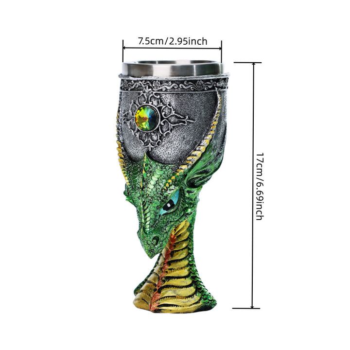 WorldNorse Chalice Dragon Head Bottle Goblet