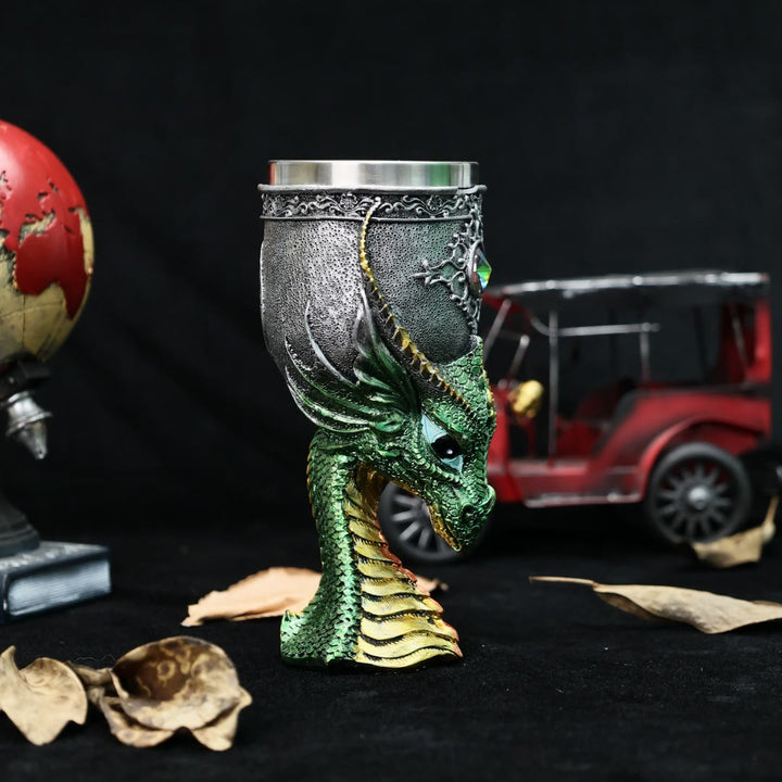 WorldNorse Chalice Dragon Head Bottle Goblet