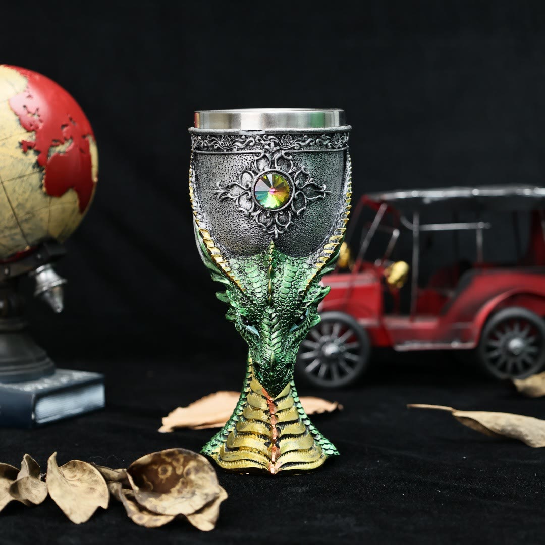 WorldNorse Chalice Dragon Head Bottle Goblet