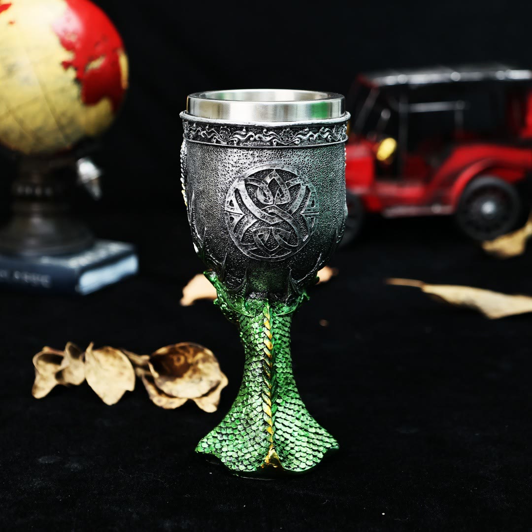 WorldNorse Chalice Dragon Head Bottle Goblet