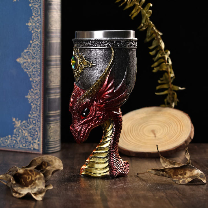 WorldNorse Chalice Dragon Head Bottle Goblet