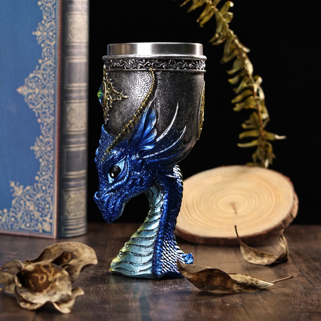 WorldNorse Chalice Dragon Head Bottle Goblet