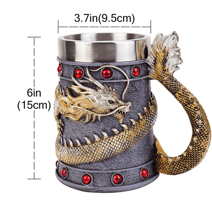 WorldNorse Dragon Pattern Coil Beer Mug