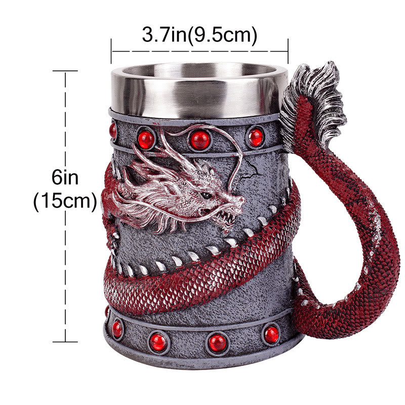 WorldNorse Dragon Pattern Coil Beer Mug