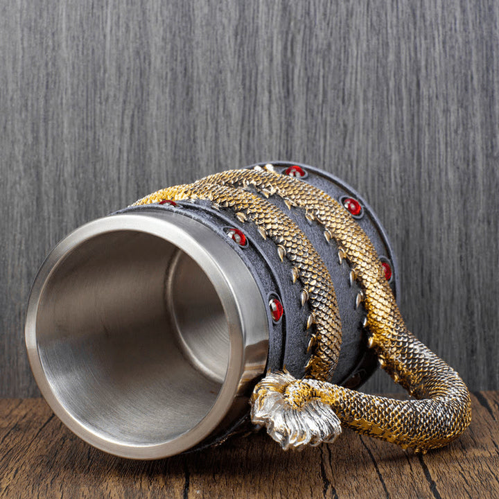 WorldNorse Dragon Pattern Coil Beer Mug