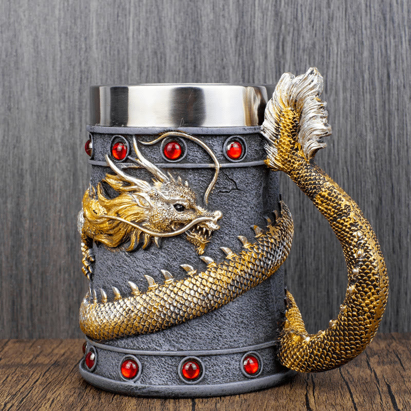 WorldNorse Dragon Pattern Coil Beer Mug