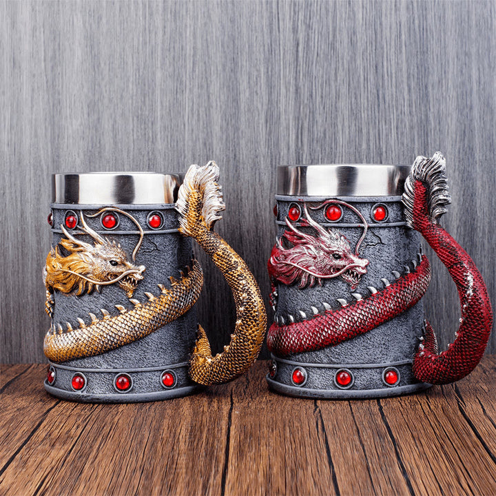 WorldNorse Dragon Pattern Coil Beer Mug