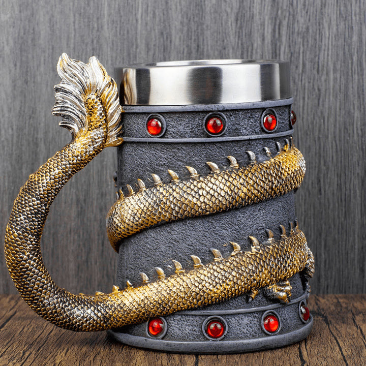 WorldNorse Dragon Pattern Coil Beer Mug