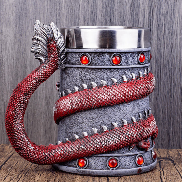 WorldNorse Dragon Pattern Coil Beer Mug