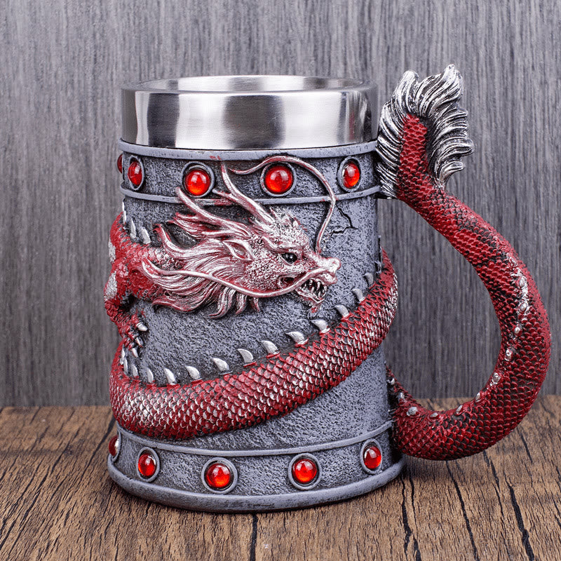 WorldNorse Dragon Pattern Coil Beer Mug