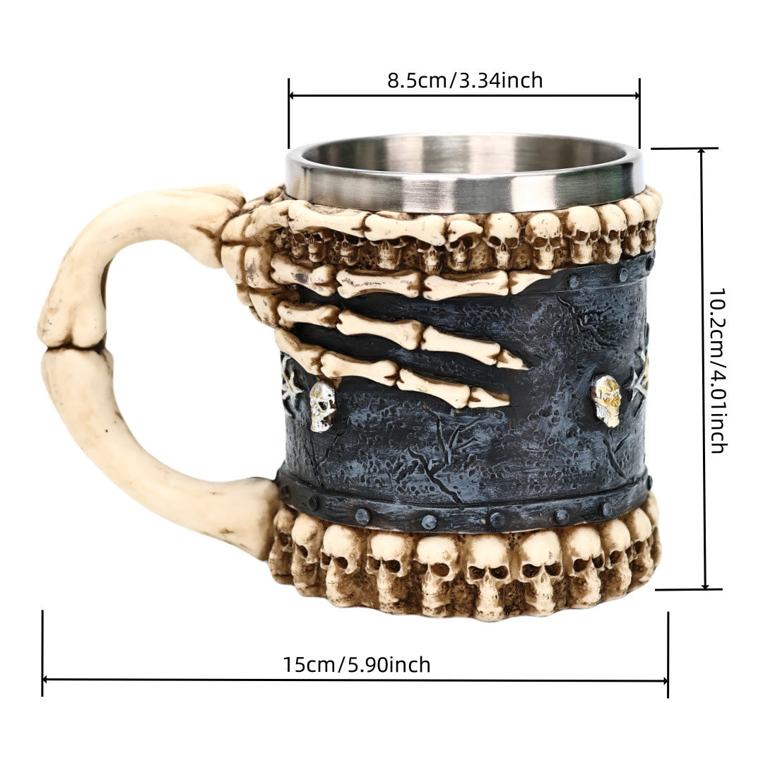 WorldNorse Spooky Evil Skeleton Claw Mug