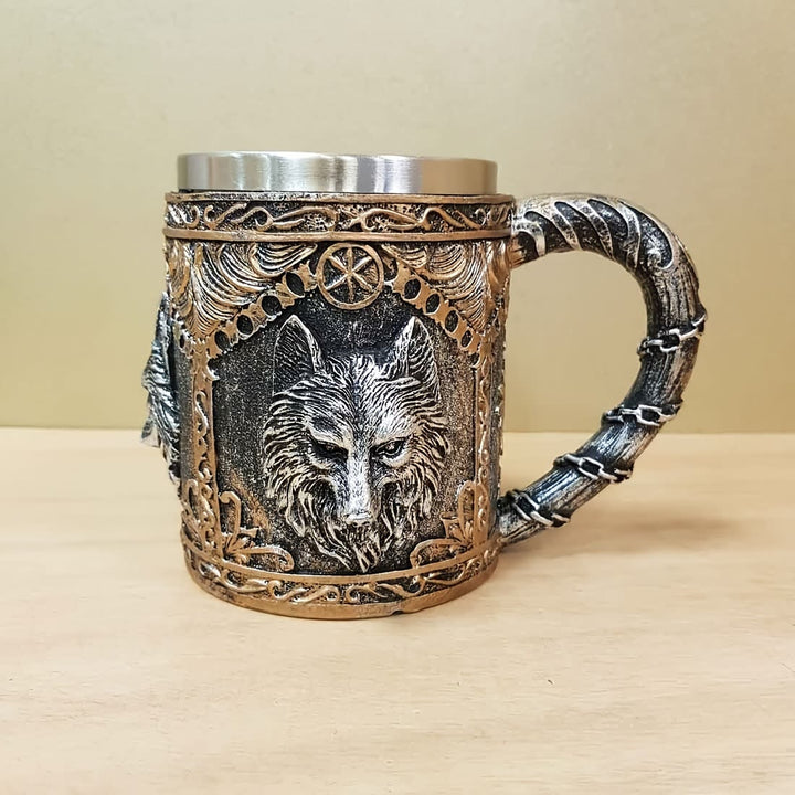 WorldNorse Norse Viking Wolf Head Mug