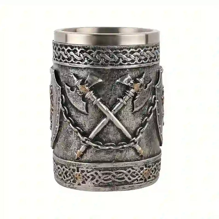 WorldNorse Medieval Viking Axe Lion Mug