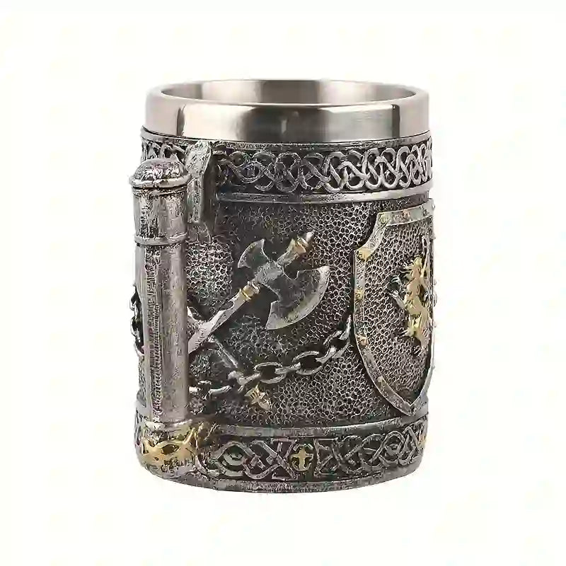 WorldNorse Medieval Viking Axe Lion Mug